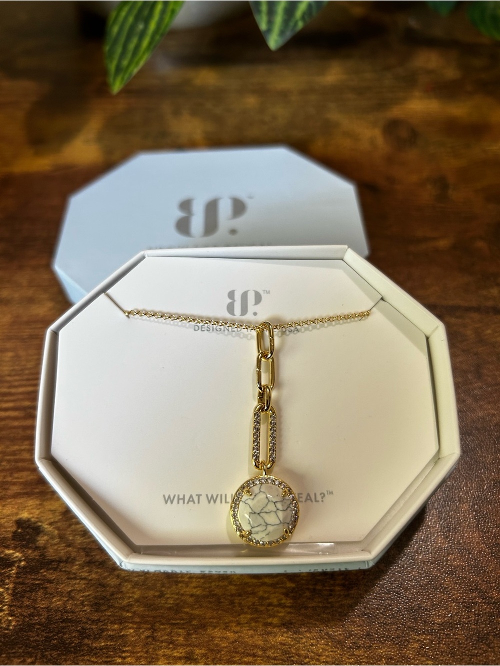 Bomb Party OG “Petite Disque” Howlite & Gold Necklace